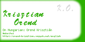 krisztian orend business card